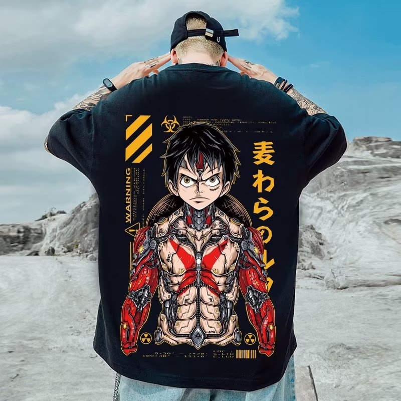 Áo Thun Dáng Rộng In Hình Luffy One Piece Size Lớn M-5XL 6XL 7XL 8XL 2022 Thời Trang Dành Cho Nam