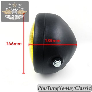 ĐÈN PHA XE MÁY ĐỘ CLASSIC - Đèn Pha Su GN Kính Vàng