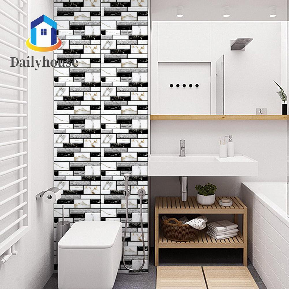 30x30cm Home Fashion Retro 3D Marble Brick Stone Wall Decals Self-Adhesive Wall Stickers