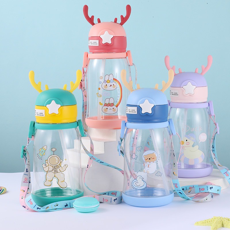 BÌNH NƯỚC SỪNG HƯƠU NẮP BẬT CHO BÉ 600ml