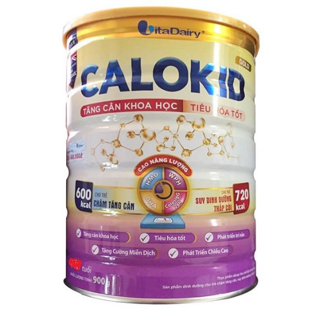 Sữa bột Calokid gold cho trẻ biếng ăn lon 900g(mẫu mới)