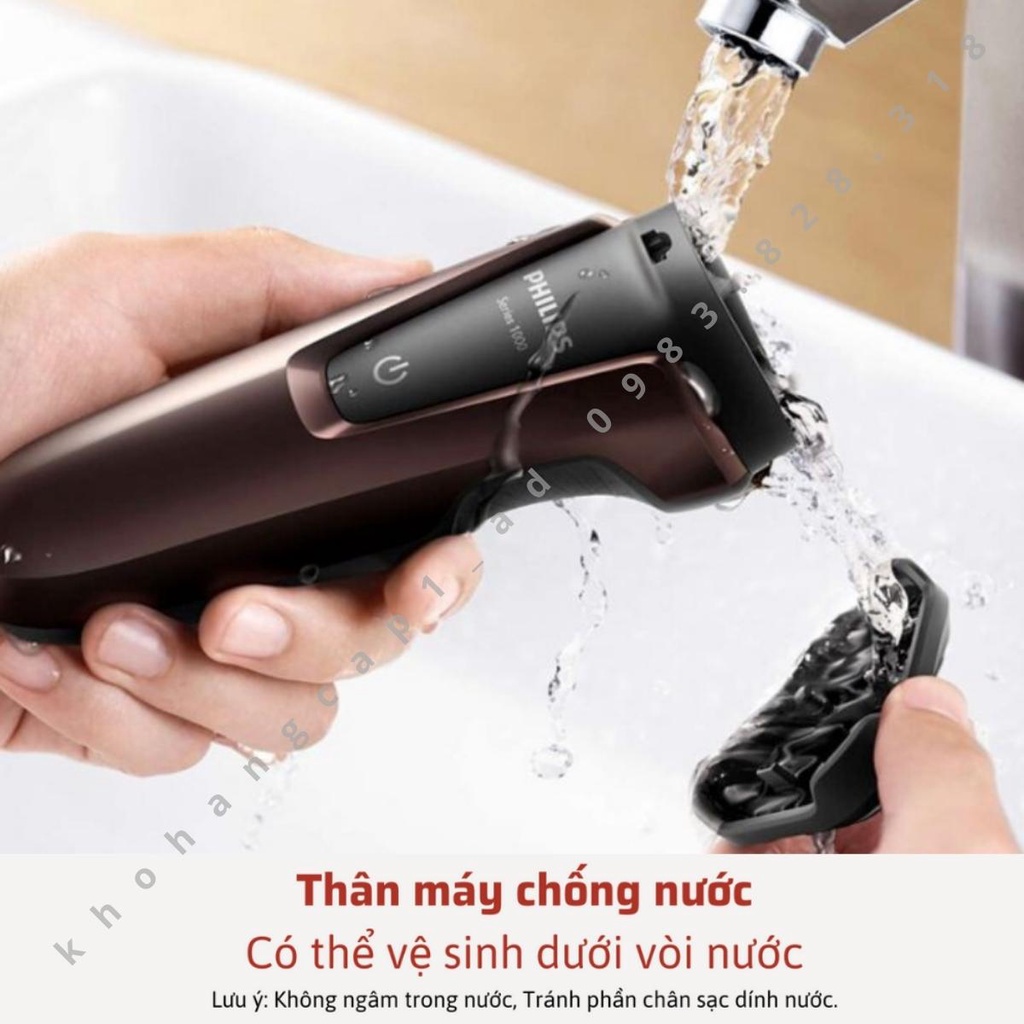 Máy cạo râu philips điện đa năng khô và ướt 3 lưỡi tự mài S1060 - Bảo hành 2 năm - khohangcap1_ad