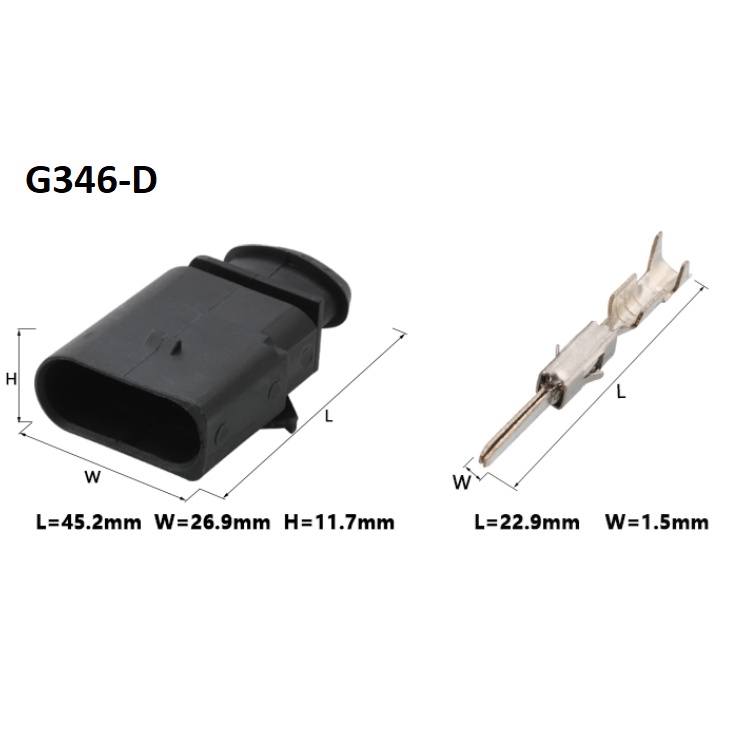 G346-Giắc cắm cảm biến áp suất khí nạp 4 lỗ 1.5mm