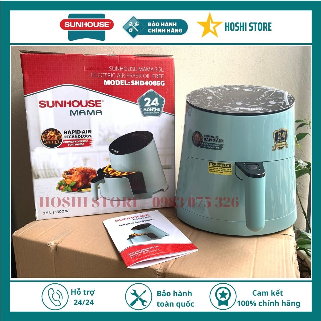 NỒI CHIÊN KHÔNG DẦU 3.5L SUNHOUSE MAMA SHD4085