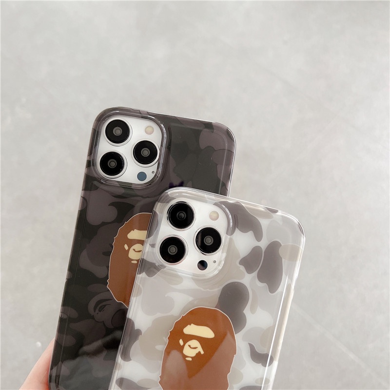 BAPE Hoạt Hình Ốp Điện Thoại Mềm Trong Suốt Họa Tiết Rằn Ri Cho iphone15 15pro 15promax 14promax 14 14pro 13 13pro 13promax 12 11
