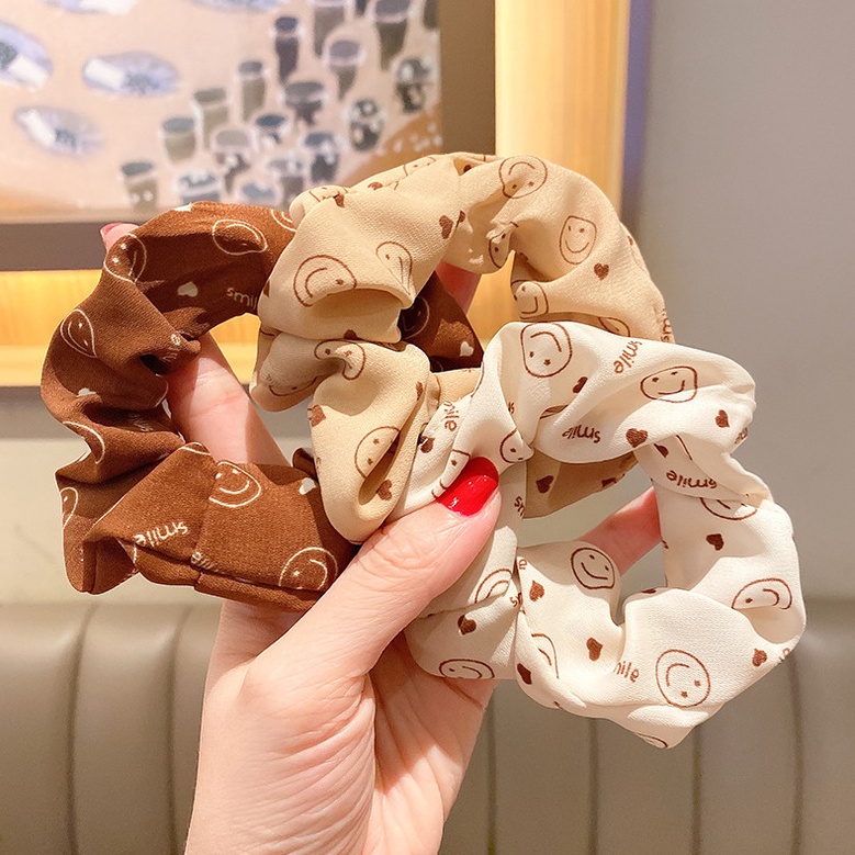 RẺ VÔ ĐỊCH  1 CHIẾC DÂY BUỘC TÓC CRUNCHIES HỌA TIẾT DỄ THƯƠNG PHONG CÁCH HÀN QUỐC