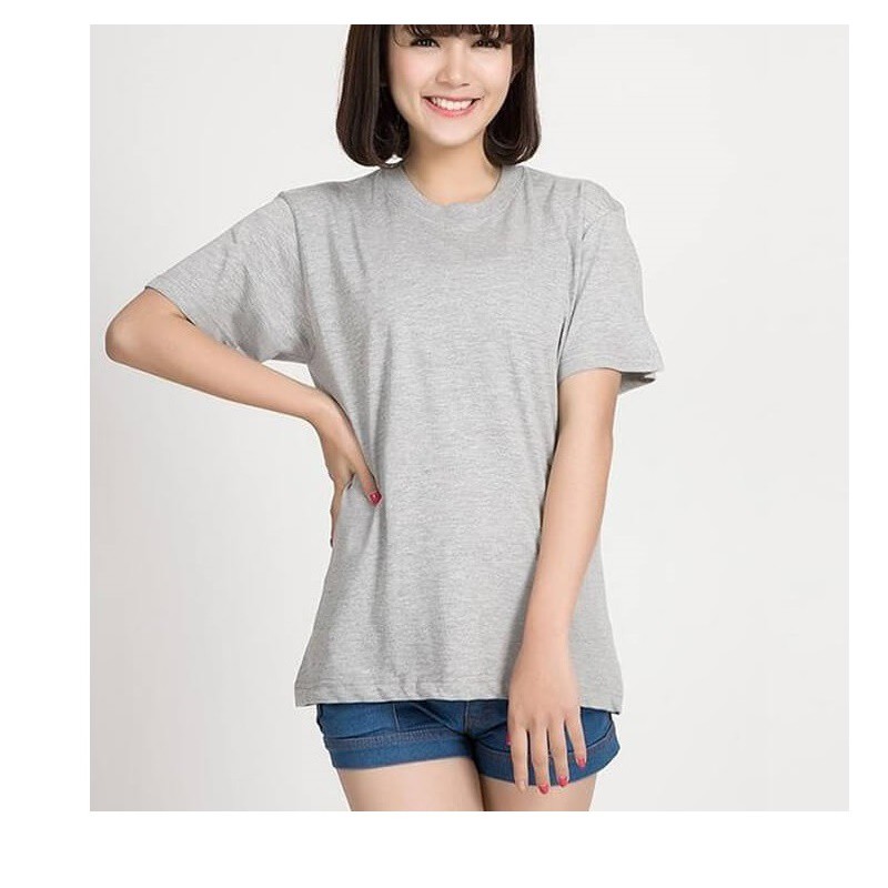 ÁO THUN TRƠN CỔ TRÒN MÀU XÁM TAY NGẮN NAM NỮ ( CÓ CẢ SIZE EM BÉ ) 3-X-G9