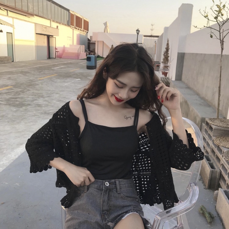 Áo khoác cardigan tay lỡ 3/4 kiểu lưới thời trang dành cho nữ