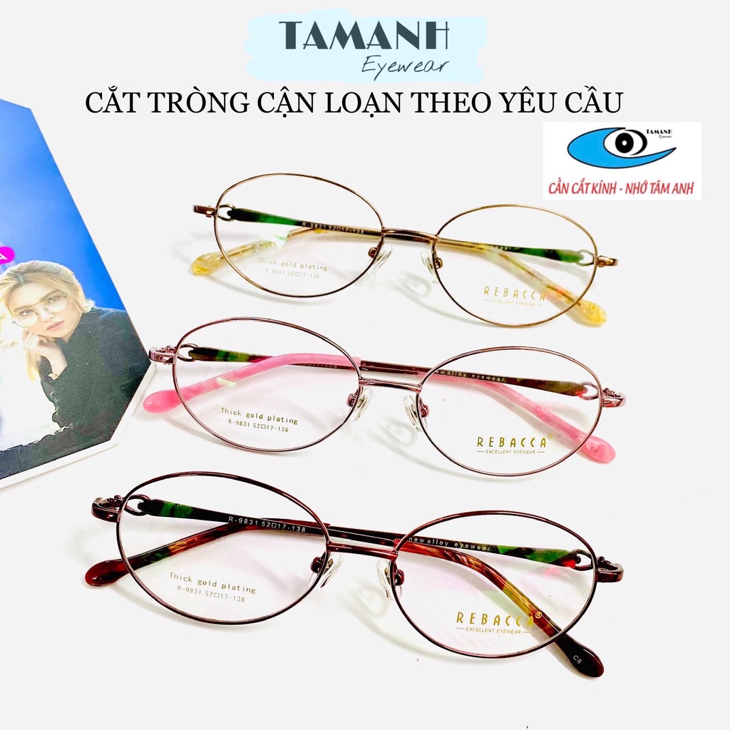 Gọng kính kim loại nữ TAMANHEYEWEAR mắt tròn thời trang cao cấp lắp mắt cận viễn loạn theo yêu cầu