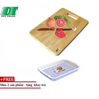 Thớt Chữ Nhật Gỗ Đức Thành  350 –01094-MUA 2 TẶNG KÈM 1 KHAY TRÀ
