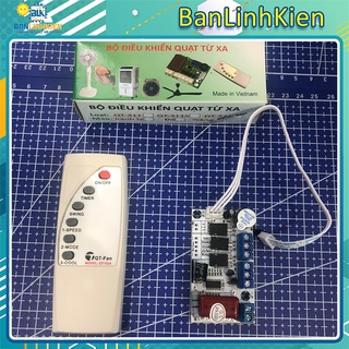Bo mạch điều khiển quạt từ xa thông minh kèm remote QT-322/ Mạch điều khiển quạt điều hòa/ Quạt phun sương