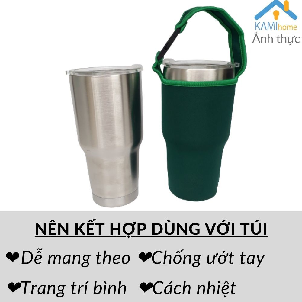 Ly giữ nhiệt Thái Lan 900ml ❤️Kèm Bộ Ống hút❤️ bình uống nước cốc cách nhiệt cao cấp Kami22008
