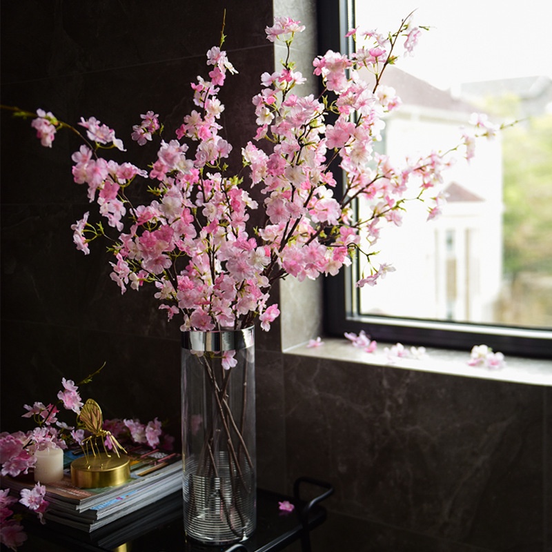 Bó Hoa Anh Đào Giả Bằng Nhựa 109cm Trang Trí Nhà Cửa / Văn Phòng / Tiệc Cưới