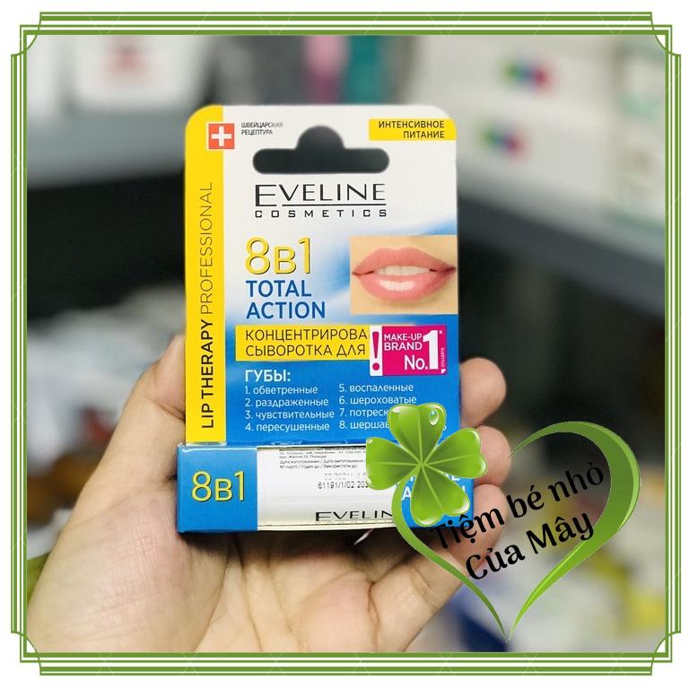 Son Dưỡng Môi eveline 8 In 1 Eveline Lip Therapy Professional Total Action 8в1 Chống nắng SPF 15