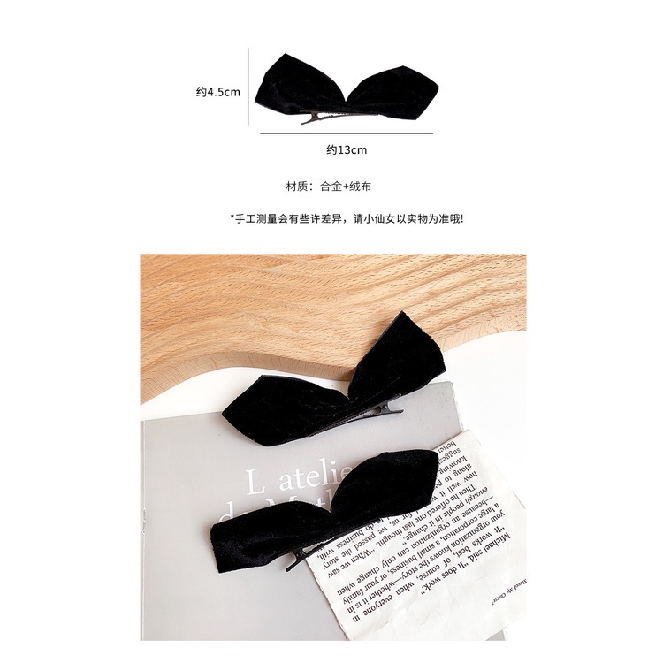 1 Cặp Kẹp Tóc Hình Chiếc Lá Nơ Ruy Băng Thời Trang