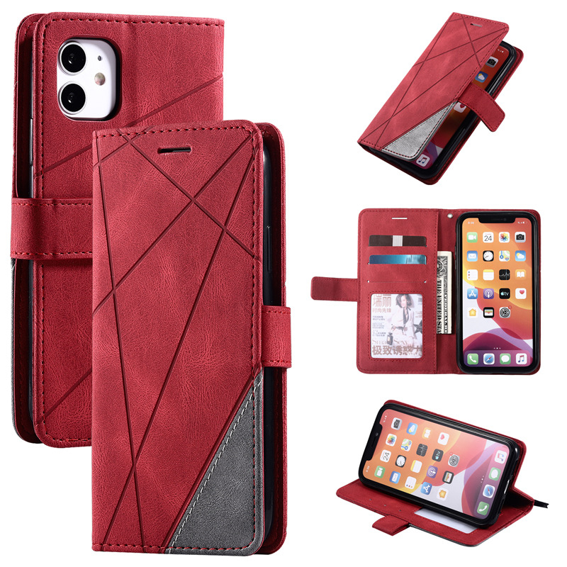 Bao da màu sắc tương phản thời trang thích hợp cho Iphone 13 12 Mini 11 Pro Xs Max Xr I8 I7 Plus Se2020