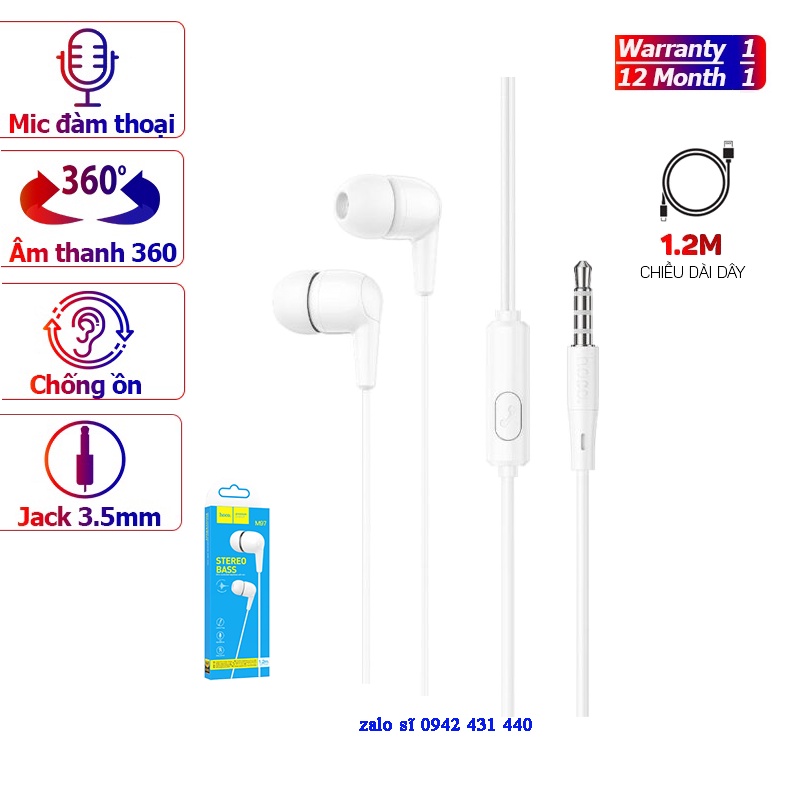 Tai Nghe  M97 Chất Lượng Cao Giắc Cắm 3.5mm Dài 1.2m