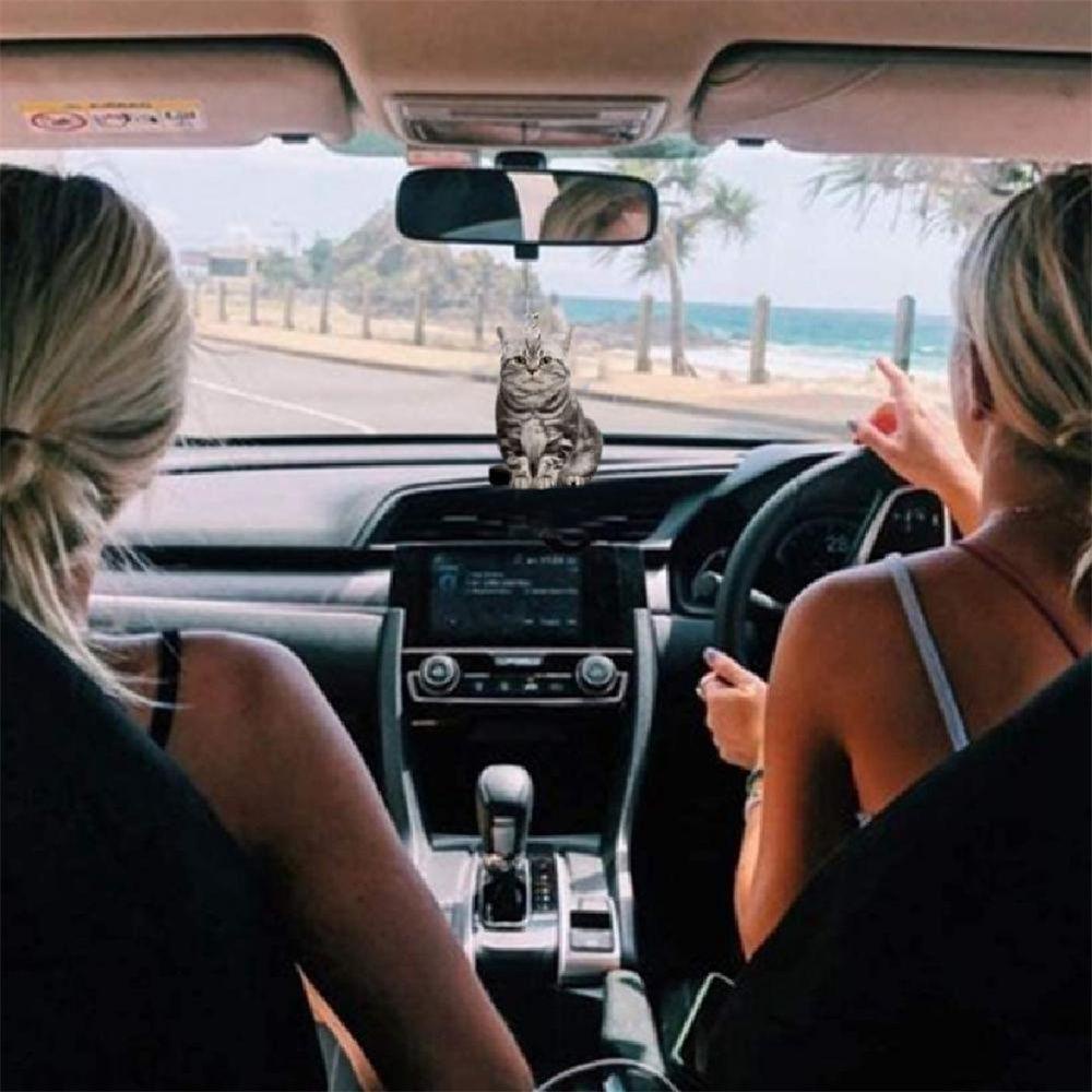 Phụ Kiện Treo Trang Trí Gương Chiếu Hậu Xe Hơi Hình Chó Mèo Dễ Thương