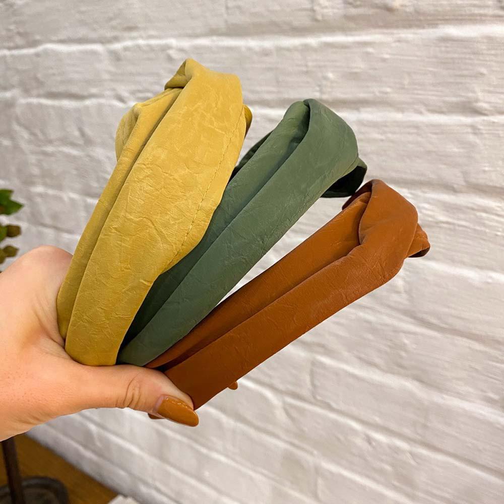 Băng Đô Cài Tóc Bản Rộng Bằng Da Lộn Màu Sắc Trơn Phong Cách Hàn Quốc Dễ Phối Đồ Cho Nữ