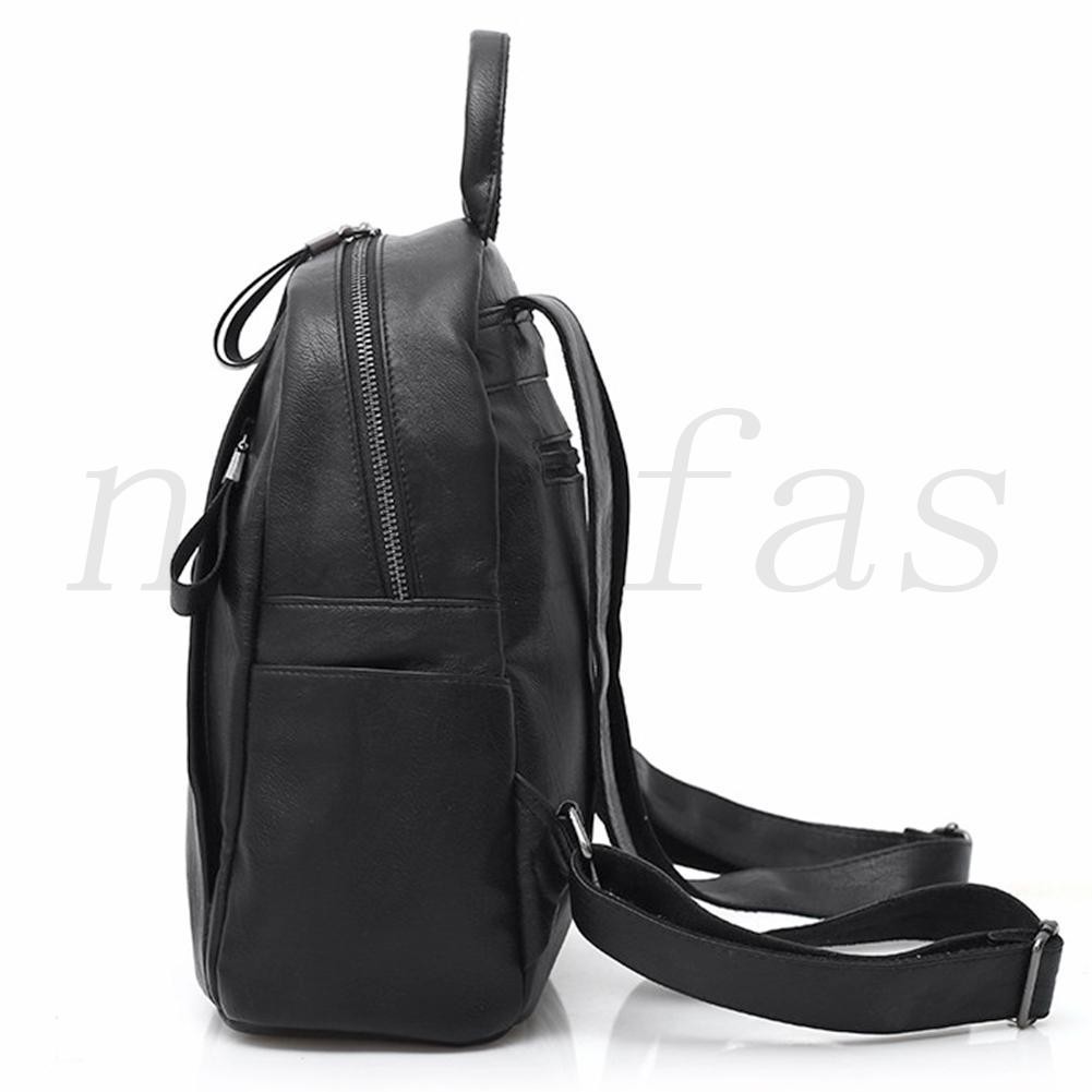 Naicfas Fashion Women PU Leather Shoulder Bag Teenage Girl College Daypack Backpack