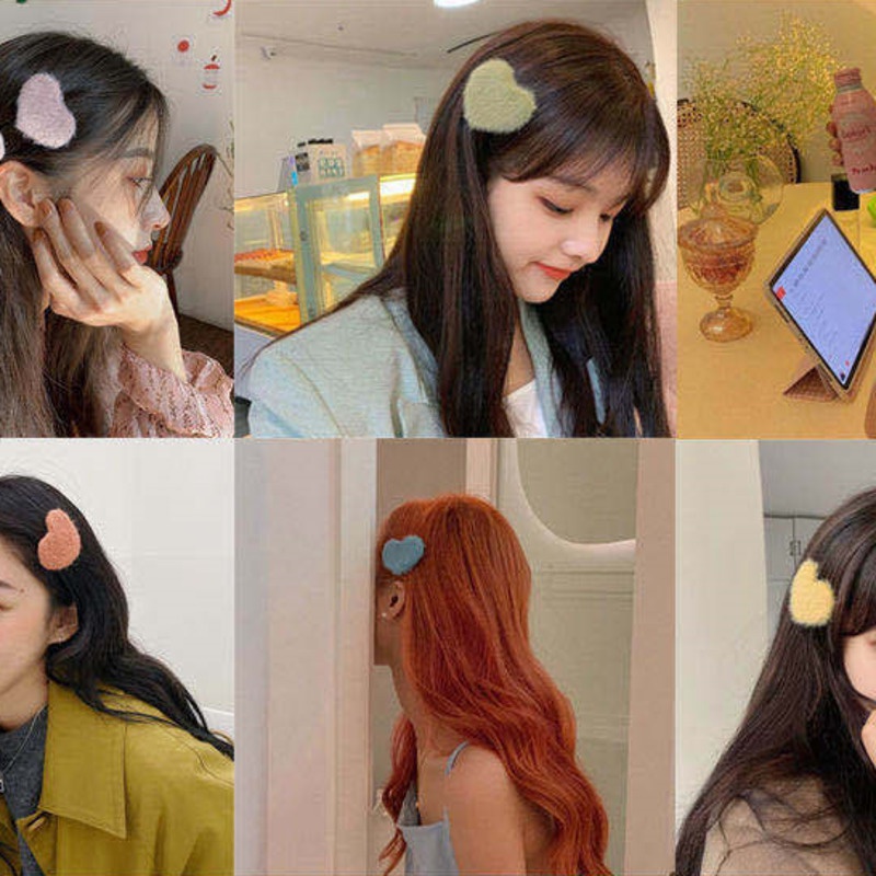 Kẹp tóc hình trái tim phong cách Hàn Quốc thời trang dễ thương cho nữ