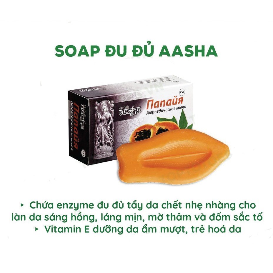 Soap, xà bông trắng da Đu Đủ Ấn Độ 75g giúp da mịn màng, giảm nhờn mụn phù hợp cho da nhạy cảm