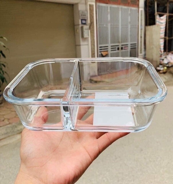 Bát thủy tinh 2 ngăn 1000ml