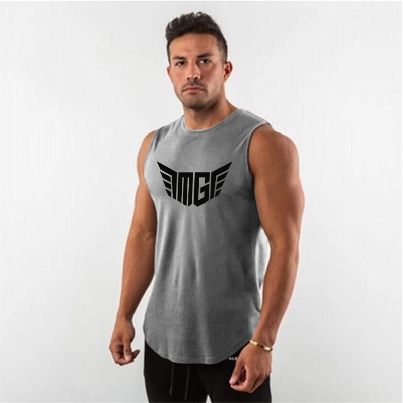 Workout Gym Mesh Tank Top Men New Fitness Summer Fashion Musculation Clothing Bodybuilding Sport Sleeveless Shirt Quick Dry Vest