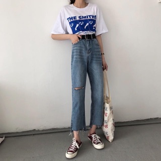 QUẦN BÒ RÁCH XẺ ỐNG LOE ♥️♥️👖
