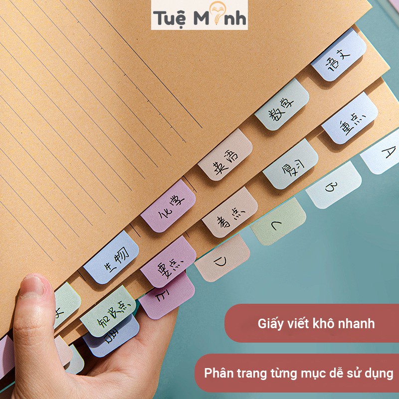 Tab phân trang + miếng đánh dấu chỉ mục trang sách nhiều màu cho khổ A5 và B5 P10