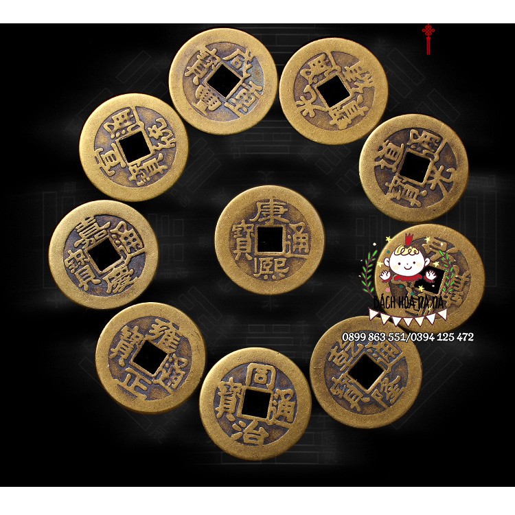 Đồng xu cổ âm dương phong thủy Size 2.4cm Xâu chuỗi Làm vòng Bản Mệnh Bỏ Ví Chiêu Tài - Bách hóa Na Na