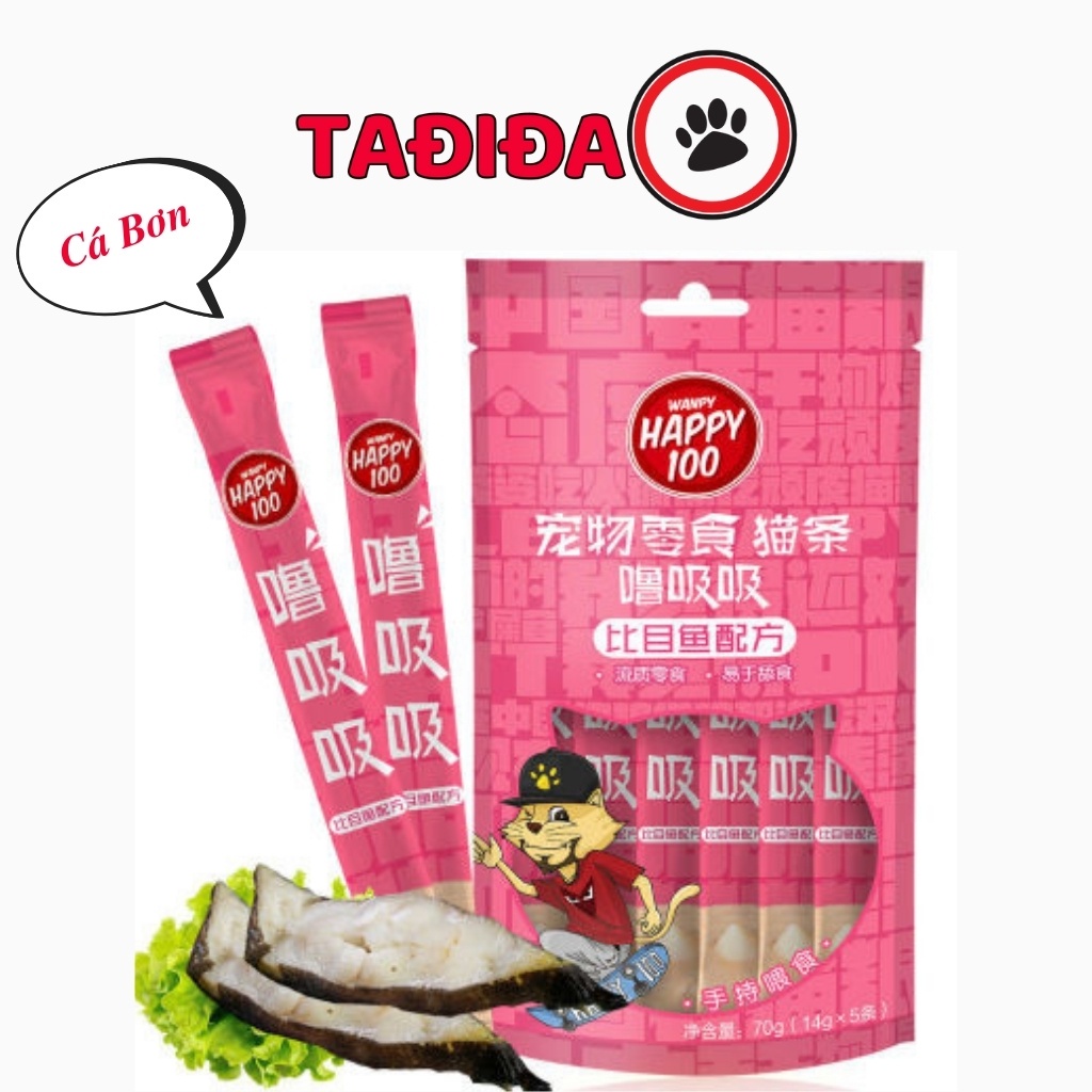 Súp thưởng cho Mèo Wanpy Happy 100 gói 70g , Thức ăn cho Mèo đầy đủ dinh dưỡng - Tadida Pet