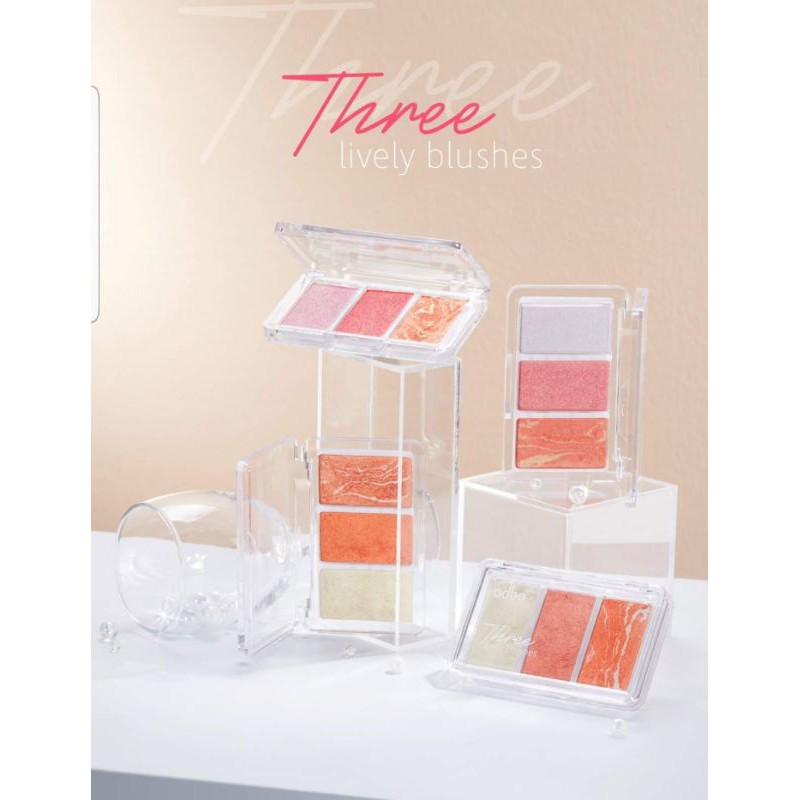 phấn mắt má hồng ODBO Three Lively Blushes