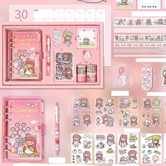 Set Quà Tặng Hộp Sinh Nhật Combo Washi Tape Sticker Sổ Tay Cute