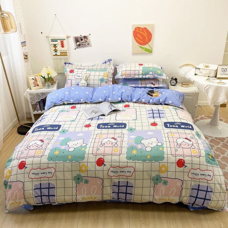 Cotton Poly Bộ Chăn Ga Gối Bé Và Gấu