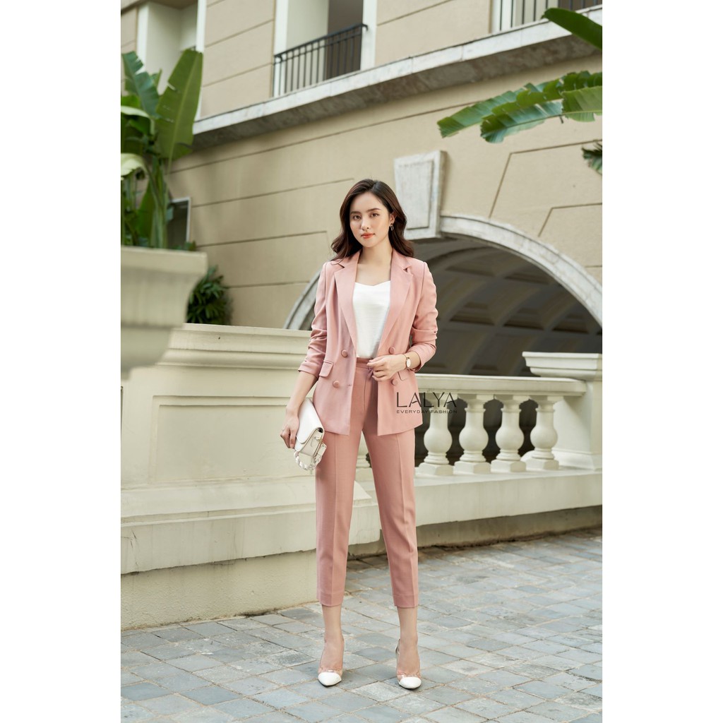 LALYA_Áo Blazer suông 3 in 1-Hồng