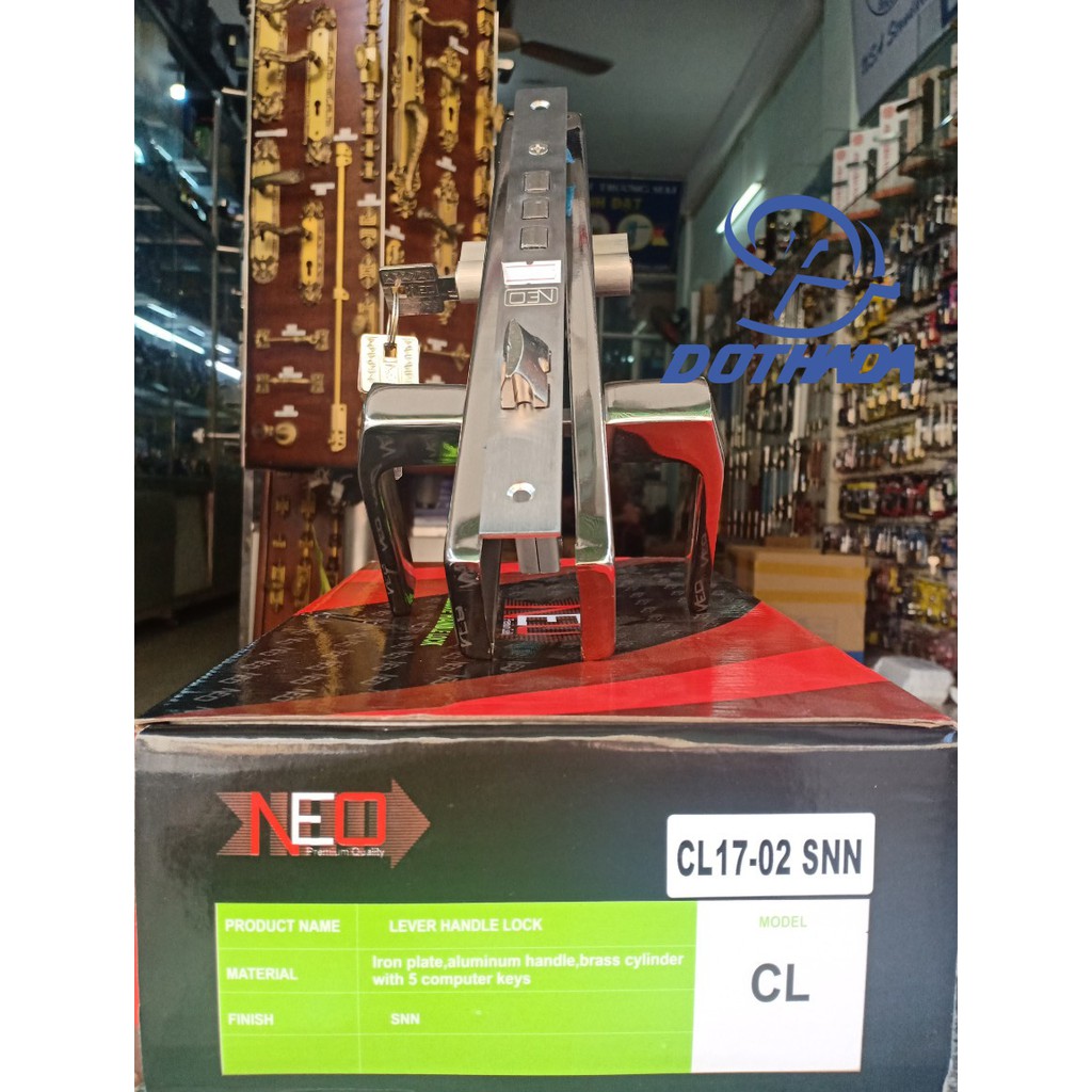Khóa tay gạt Neo 2T6 dùng cho cửa đi hệ 1000