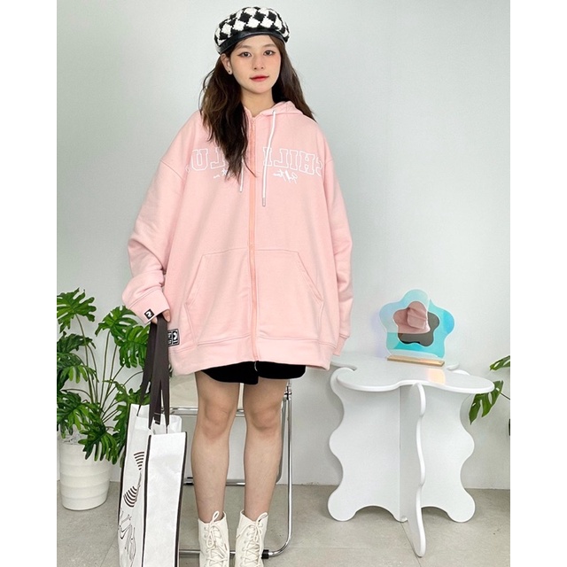 Áo  Hoodie Zip Big Logo CHILICLUB ( Hồng-Nâu)