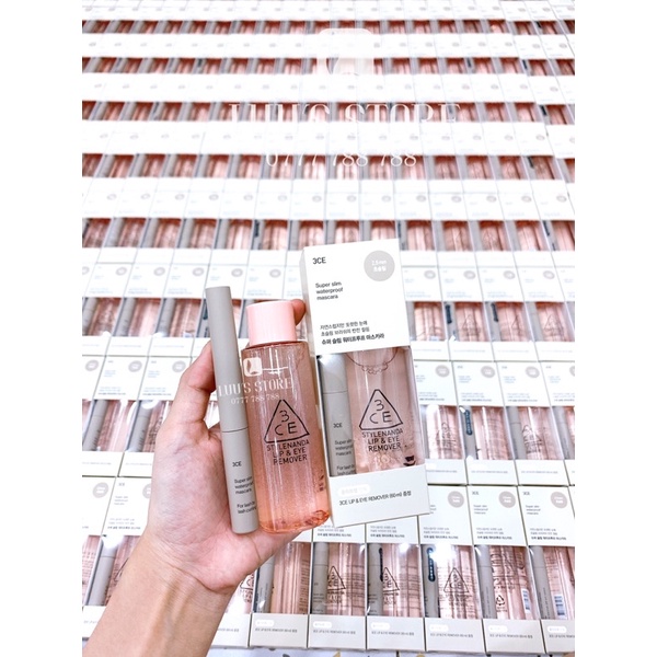 Set Tẩy Trang Mắt Môi Và Mascara Super Slim 3CE