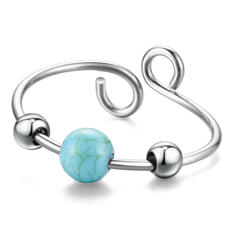 Nhẫn Xoay Bằng Thép Titan Đính Hạt Thời Trang Cho Nam