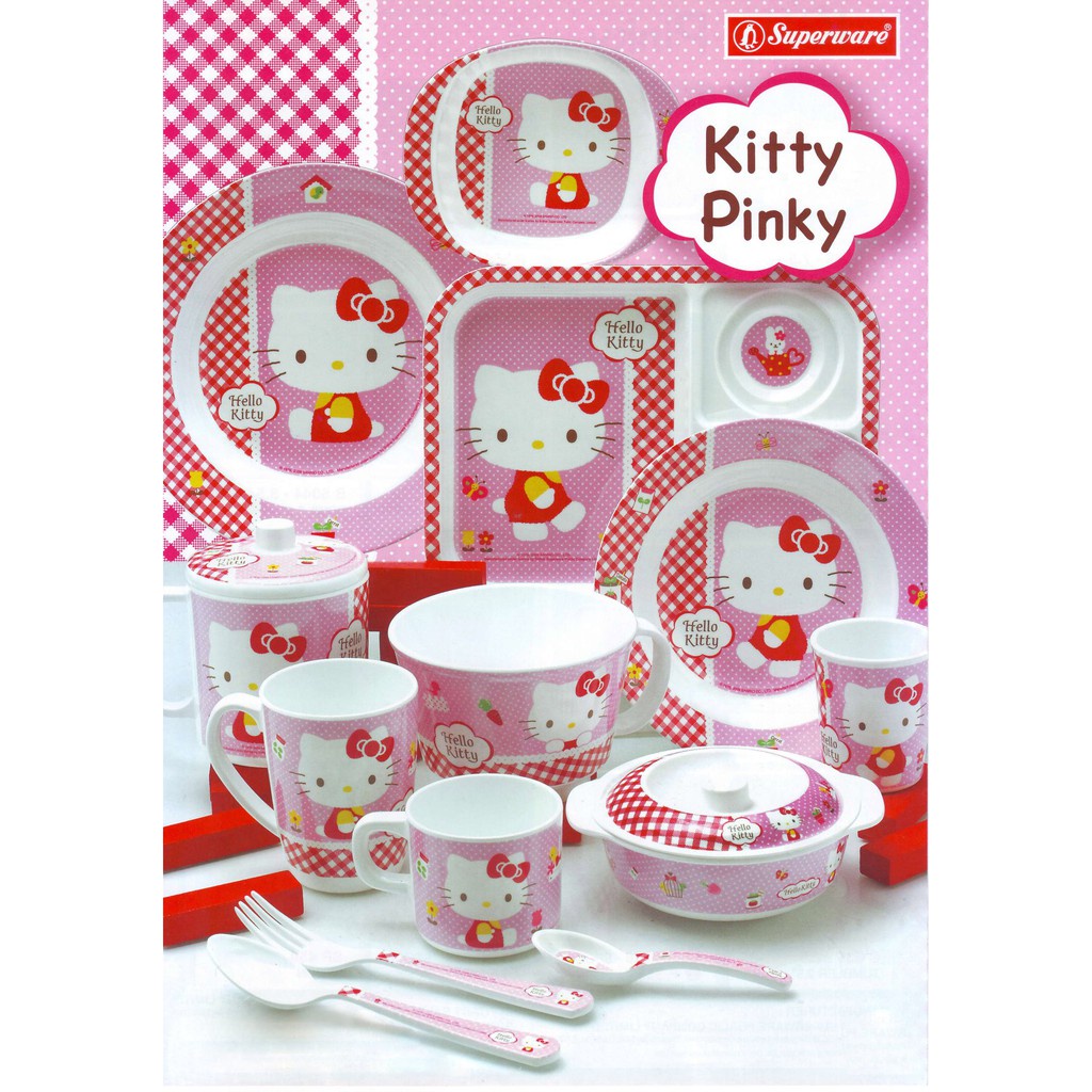 (HÀNG ĐẸP) Bộ Bát Đĩa Ăn Dặm Cho Bé Thái Lan - Kitty Pinky