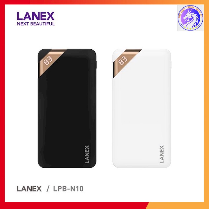 PIN DỰ PHÒNG LITHIUM 2 CỔNG USB 2.1A 20000MAH LANEX LPB-N10 - ĐÈN LED