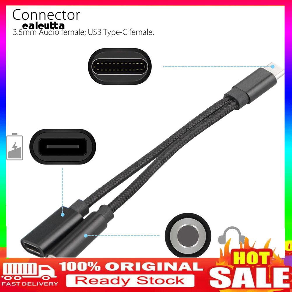 Dây Cáp Chia Cổng Usb Type-C Và 1 3.5mm 2 Trong 1 Tiện Dụng