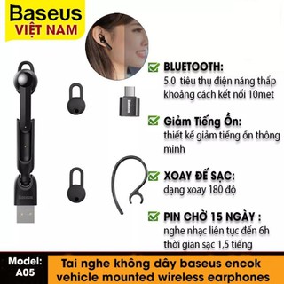 Tai nghe bluetooth sạc từ tính baseus encok a05 chính hãng