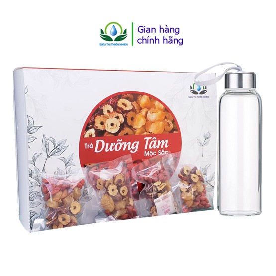 Trà Dưỡng Tâm Mộc Sắc (long nhãn, táo đỏ, kỷ tử) 30 Gói/1 Hộp Siêu thị thiên nhiên (tặng bình thủy tinh) | BigBuy360 - bigbuy360.vn