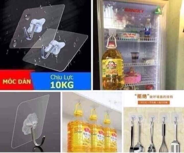 Combo 10 móc dán tường chịu lực siêu dính