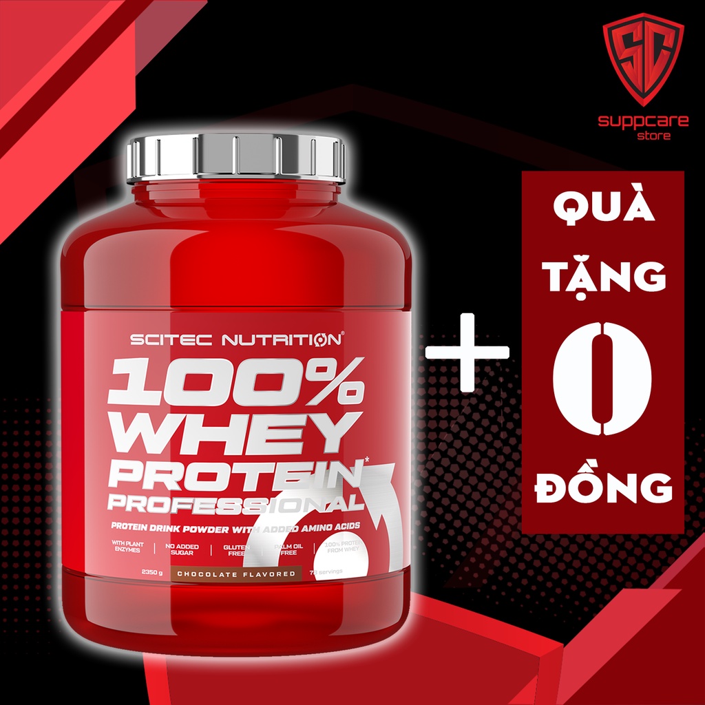 Whey | Sữa Tăng Cơ Cho Người Tập Gym - Scitec 100% Whey Protein Professional 2.35Kg - Chính Hãng