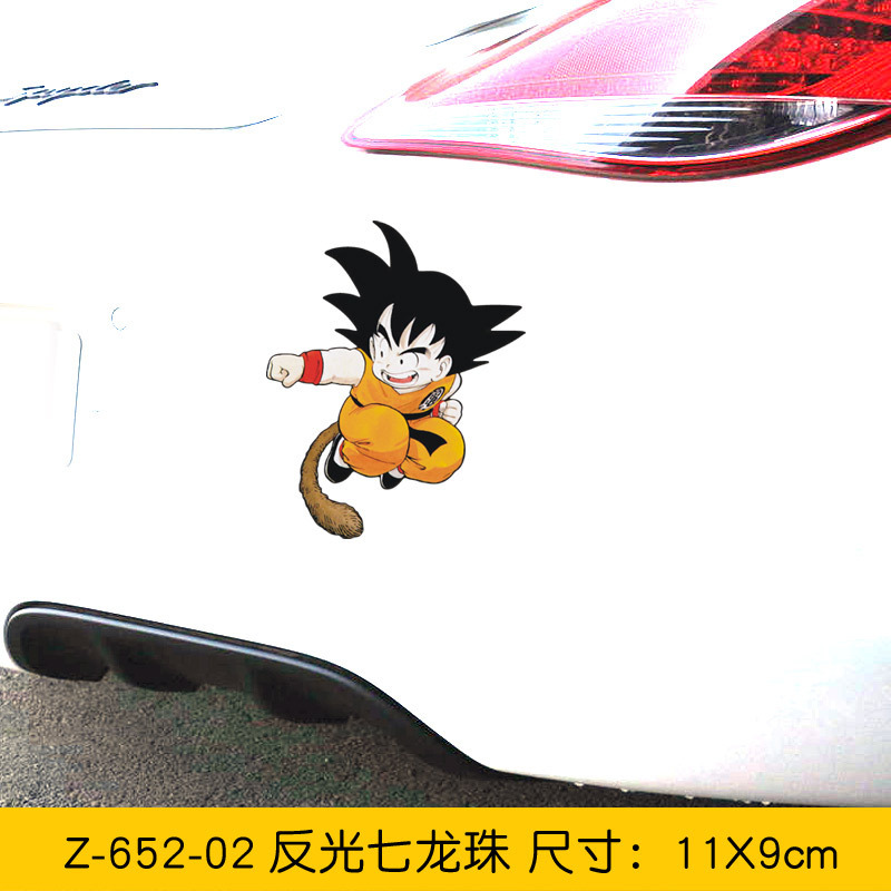 Sticker dán phản quang trang trí xe hơi / xe máy không thấm nước hình nhân vật hoạt hình dragon ball