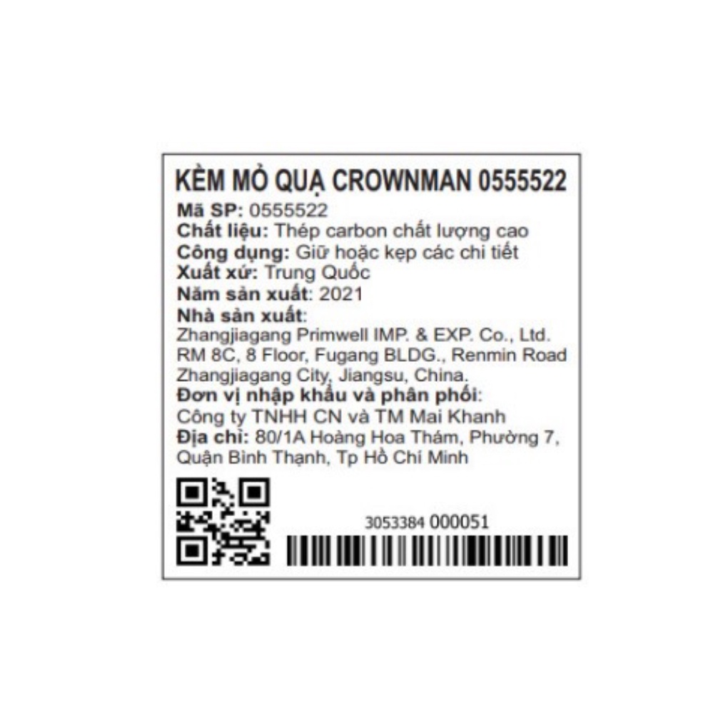 Kìm mỏ quạ Crownman 7 lỗ 0555522