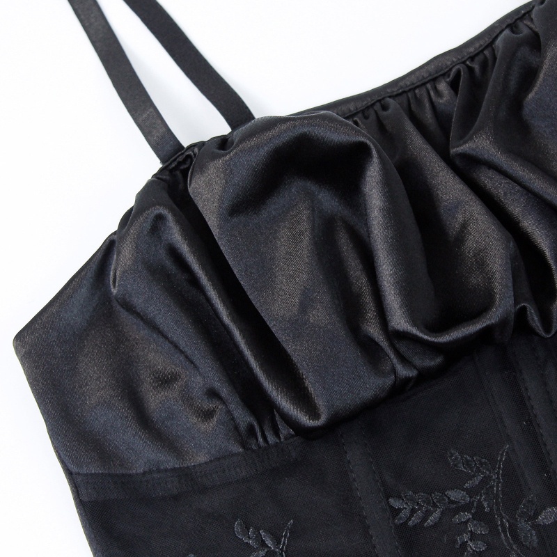 Áo Croptop Hai Dây Phối Ren Hoa Hồng Thời Trang Mùa Hè Cho Nữ